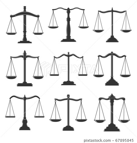 Notry Scale Scales, justice law and notary lawyer legal icons - Stock Illustration ...