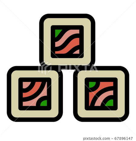 Sushi roll icon, outline style 67896147