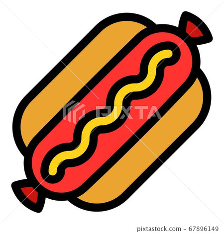 American hot dog icon, outline style 67896149