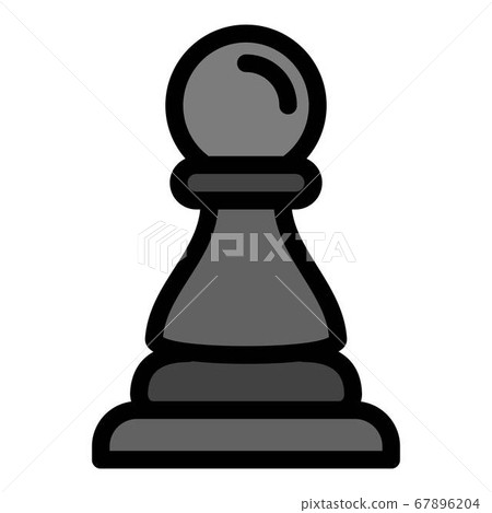 Black pawn icon, outline style Black pawn icon, outline style 67896204