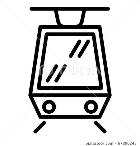 Modern tram car icon, outline style 67896243