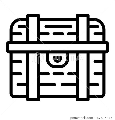Treasure dower chest icon, outline style Treasure dower chest icon, outline style 67896247