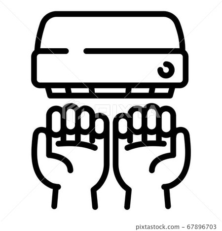 Toilet hand dryer icon, outline style Toilet hand dryer icon, outline style 67896703