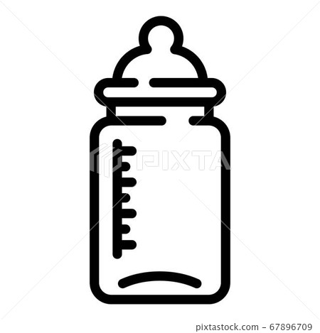 Newborn milk bottle icon, outline style Newborn milk bottle icon, outline style 67896709