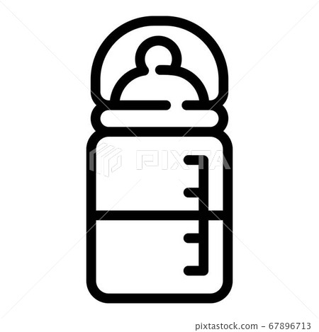 Half milk bottle icon, outline style 67896713