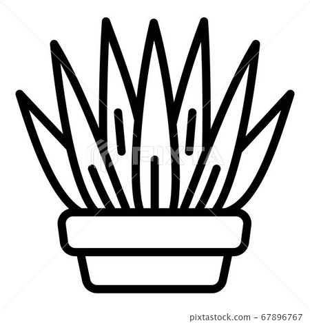 Succulent pot icon, outline style 67896767