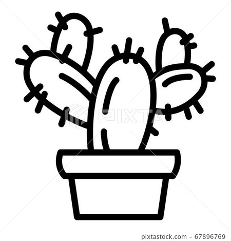 Cactus pot icon, outline style Cactus pot icon, outline style 67896769