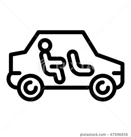 Autonomous car icon, outline style Autonomous car icon, outline style 67896856