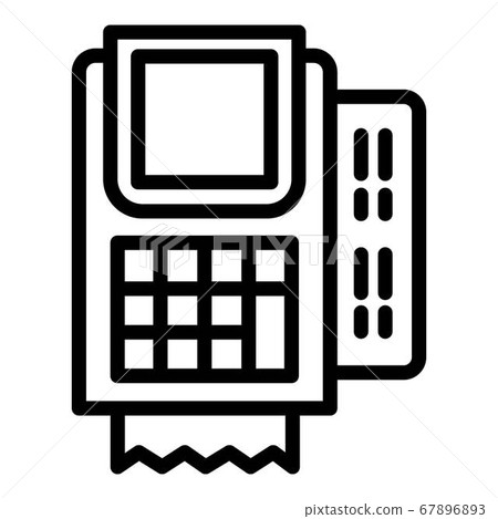 Pos terminal device icon, outline style Pos terminal device icon, outline style 67896893