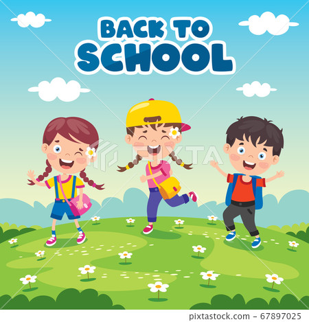 Back To School Concept With Funny aChildren Back To School Concept With Funny aChildren 67897025
