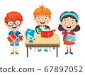 Happy Cute Cartoon School Children 67897052