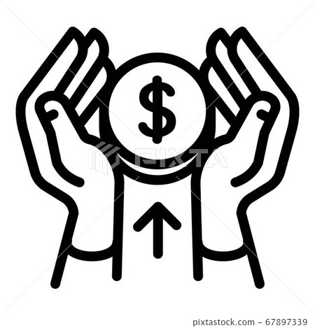 Give deposit money coins icon, outline style Give deposit money coins icon, outline style 67897339