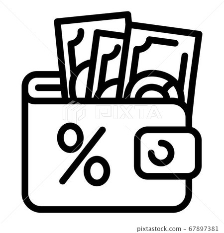 Full money wallet icon, outline style Full money wallet icon, outline style 67897381