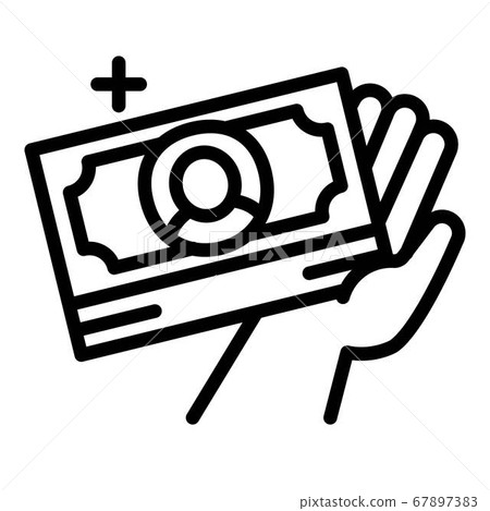 Take money cash icon, outline style Take money cash icon, outline style 67897383