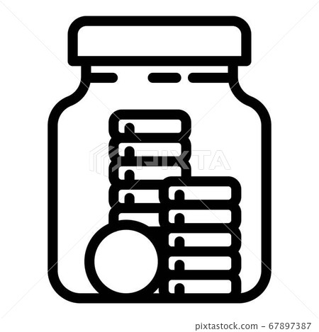 Deposit money jar icon, outline style Deposit money jar icon, outline style 67897387