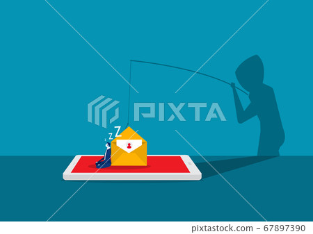 hacker attack on smartphone attack hacker to data, phishing and hacking crime 67897390