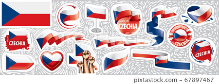 Vector set of the national flag of Czechia in various creative designs Vector set of the national flag of Czechia in various creative designs 67897467