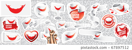 Vector set of the national flag of Easter Island in various creative designs Vector set of the national flag of Easter Island in various creative designs 67897512
