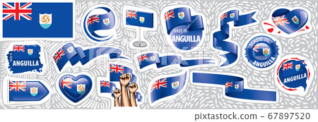 Vector set of the national flag of Anguilla in various creative designs Vector set of the national flag of Anguilla in various creative designs 67897520