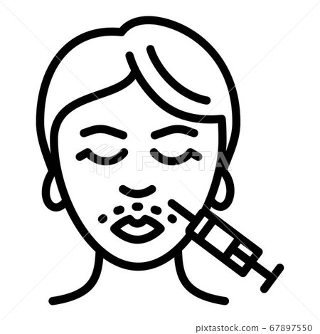 Lifting syringe face icon, outline style 67897550