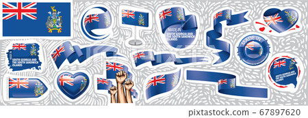 Vector set of the national flag of South Georgia and the South Sandwich Islands Vector set of the national flag of South Georgia and the South Sandwich Islands 67897620
