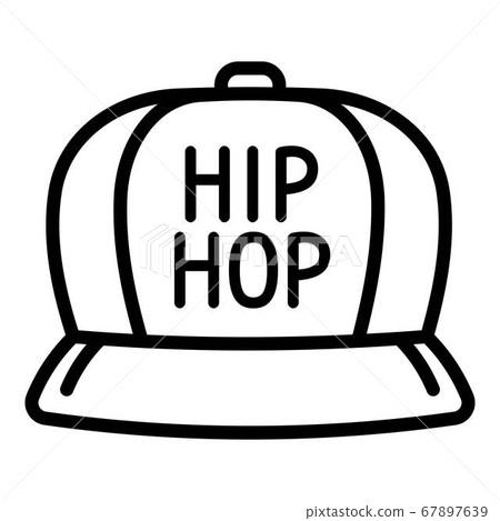 Hiphop cap icon, outline style Hiphop cap icon, outline style 67897639