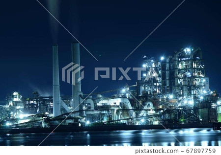 Yamaguchi Shunan City Factory Night View Yamaguchi Shunan City Factory Night View 67897759