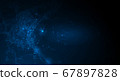 Vector illustration molecule,Connected lines with dots,technology on blue background. Abstract internet network connection design for web site.Digital data,communication,science and futuristic concept 67897828