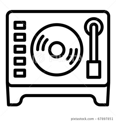 Vinyl disc player icon, outline style 67897851