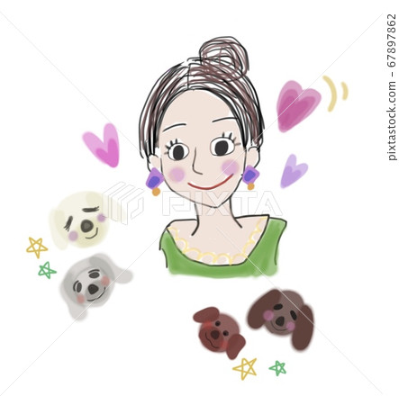 母狗和四隻狗(玩具貴賓犬) 母狗和四隻狗(玩具貴賓犬) 67897862