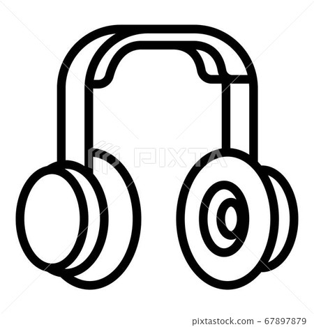 Rapper headphones icon, outline style Rapper headphones icon, outline style 67897879