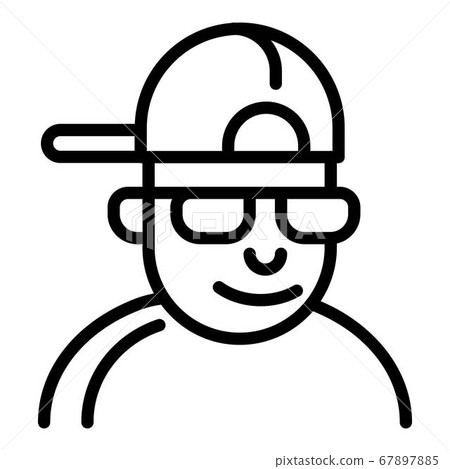 Hiphop man icon, outline style Hiphop man icon, outline style 67897885