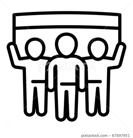 Teamwork banner icon, outline style Teamwork banner icon, outline style 67897951