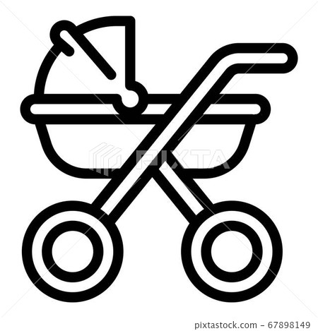 Family baby pram icon, outline style Family baby pram icon, outline style 67898149