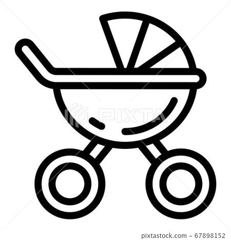 Newborn pram icon, outline style Newborn pram icon, outline style 67898152