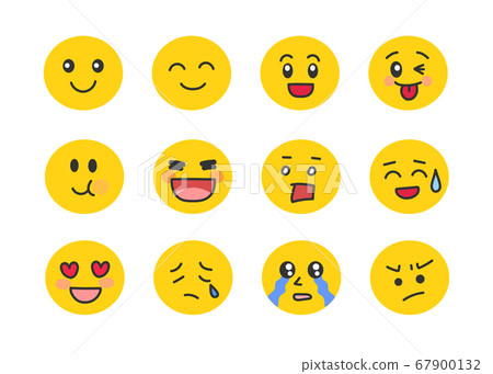 Illustration of cute yellow emoji/emoticons - Stock Illustration ...