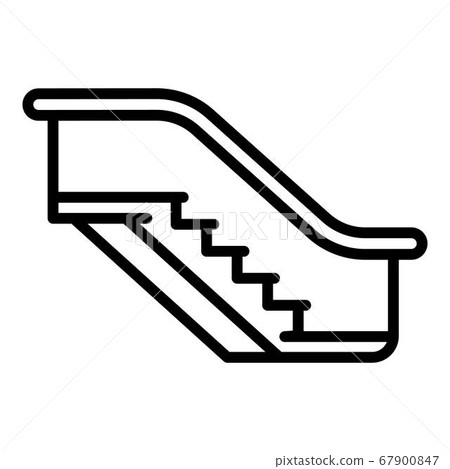 Escalator icon, outline style Escalator icon, outline style 67900847