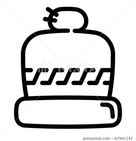 Winter hat icon, outline style Winter hat icon, outline style 67901142