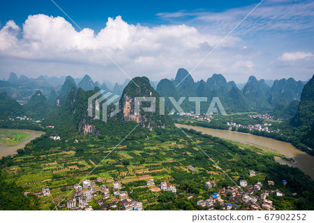 Karst mountain landscape in Xingping, Guangxi 67902252
