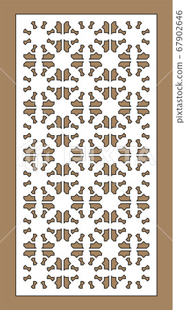 Arabic islamic decorative wall, screen, panel pattern with stars. Vector template. Decorative vector panels for laser cutting. Template for interior partition in arabesque style 67902646