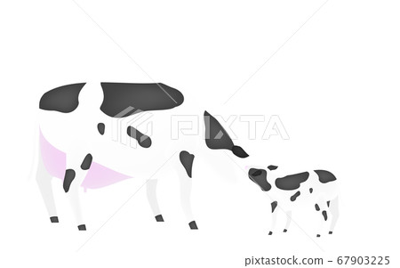 Illustration of mother and calf greeting greeting Transparent background 67903225