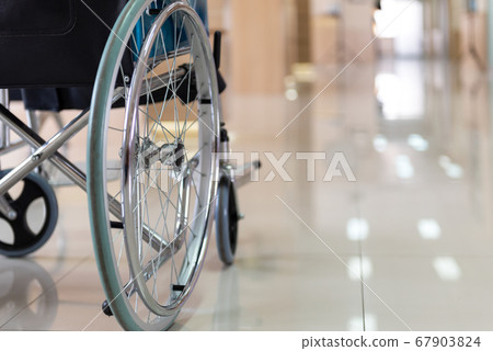 Close up Wheelchairs waiting of patient services.  67903824
