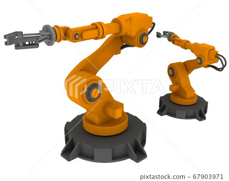 Industrial robots used in factories and warehouses Industrial robots used in factories and warehouses 67903971