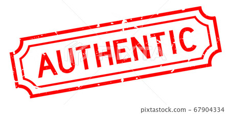 Grunge red authentic word rubber seal  stamp on white background 67904334
