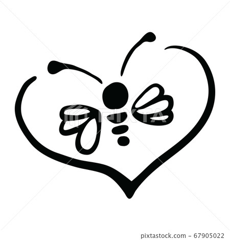 Vector Illustration Hand-drawn Silhouette Of A Bee. Vector Illustration Hand-drawn Silhouette Of A Bee. 67905022