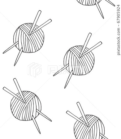Vector seamless pattern of threads and needles - Stock Illustration ...