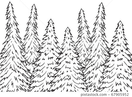 Vector hand drawn doodle sketch spruce tree forest - Stock Illustration ...