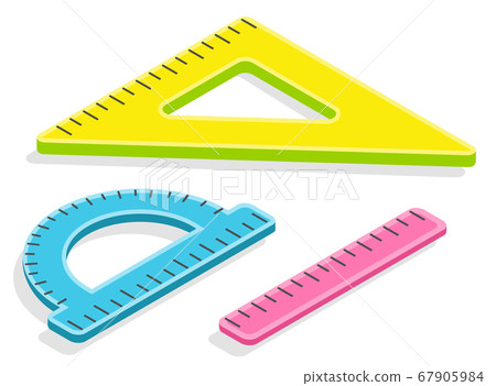 Different Color Rulers Pack of Three Rulers Different Colors Vector Icon - Stock Illustration ...