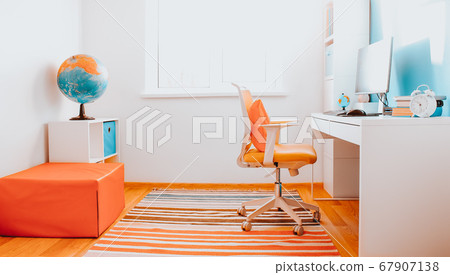 Colourful children rooom with white walls and furniture Colourful children rooom with white walls and furniture 67907138