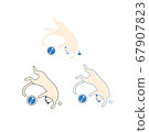 Illustration of a full white cat 67907823